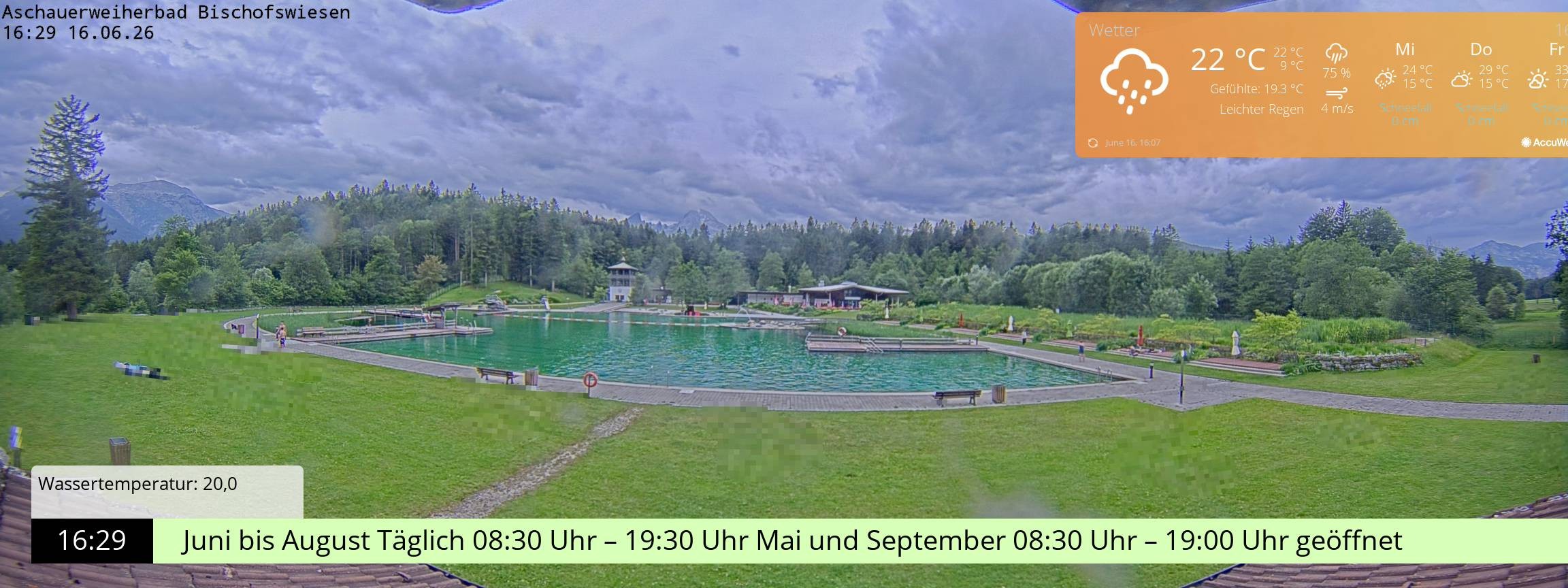 Archiv Foto Webcam Bischofswiesen: Naturbad Aschauerweiher