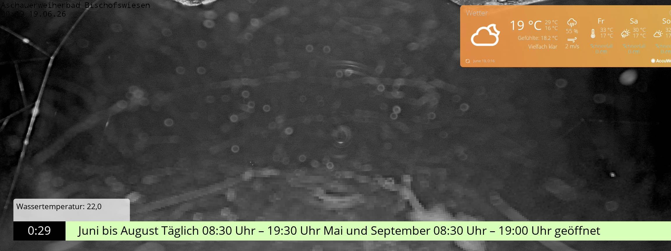 Archived image Webcam nature baths Aschauerweiher
