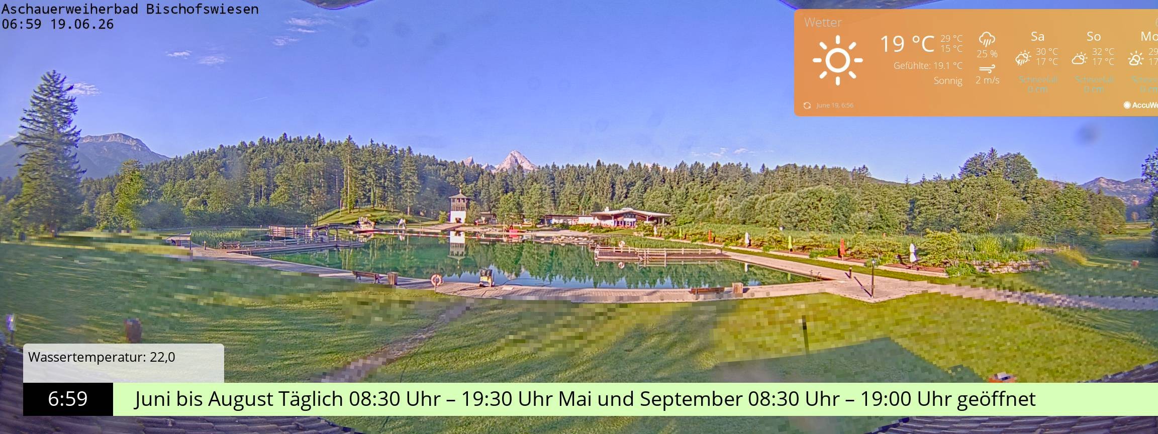 Archiv Foto Webcam Bischofswiesen: Naturbad Aschauerweiher