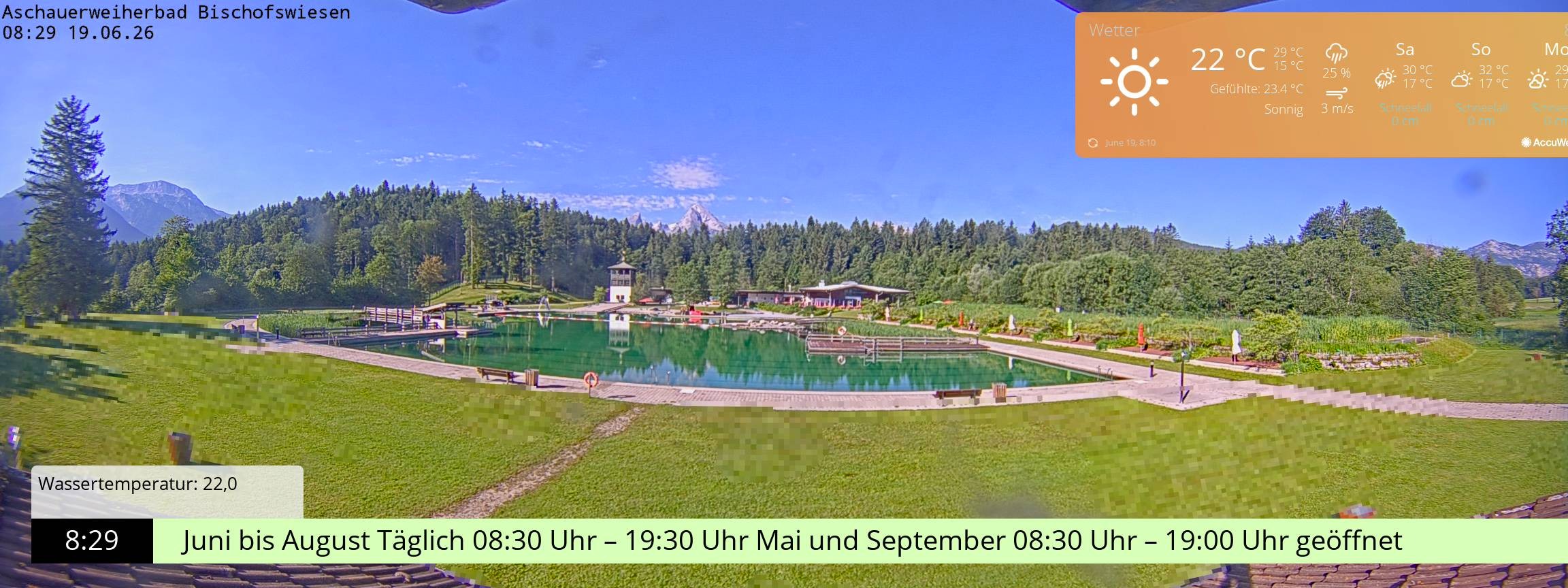 Archiv Foto Webcam Bischofswiesen: Naturbad Aschauerweiher