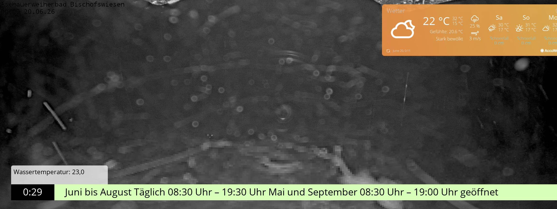 Archiv Foto Webcam Bischofswiesen: Naturbad Aschauerweiher