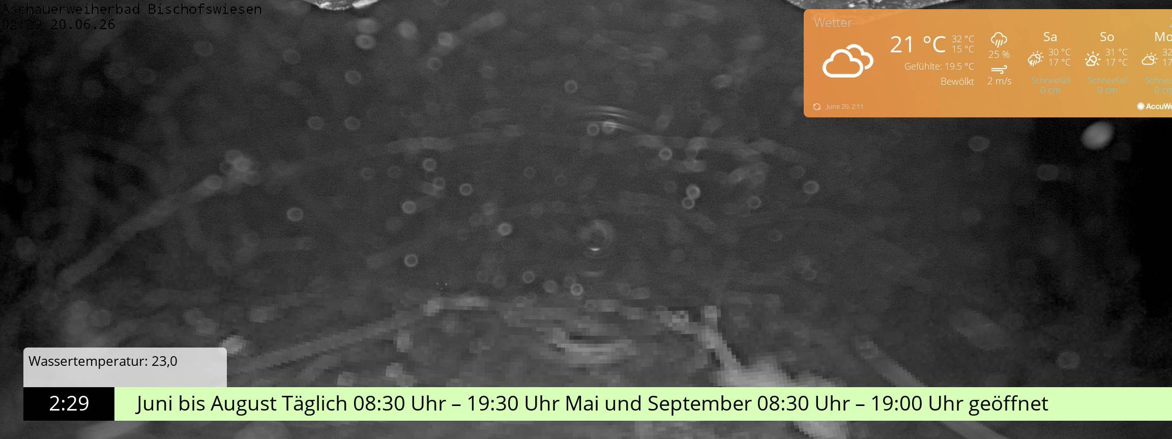 Archiv Foto Webcam Bischofswiesen: Naturbad Aschauerweiher