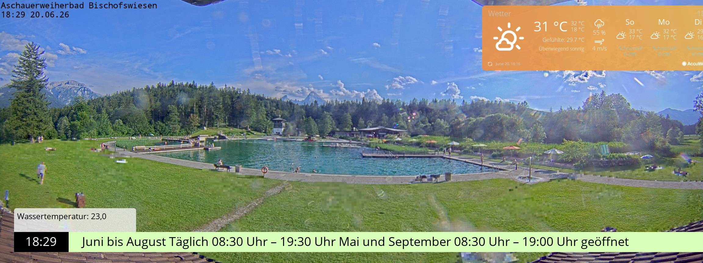 Archived image Webcam nature baths Aschauerweiher