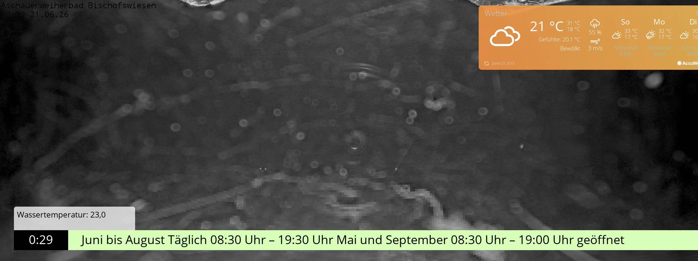 Archived image Webcam nature baths Aschauerweiher