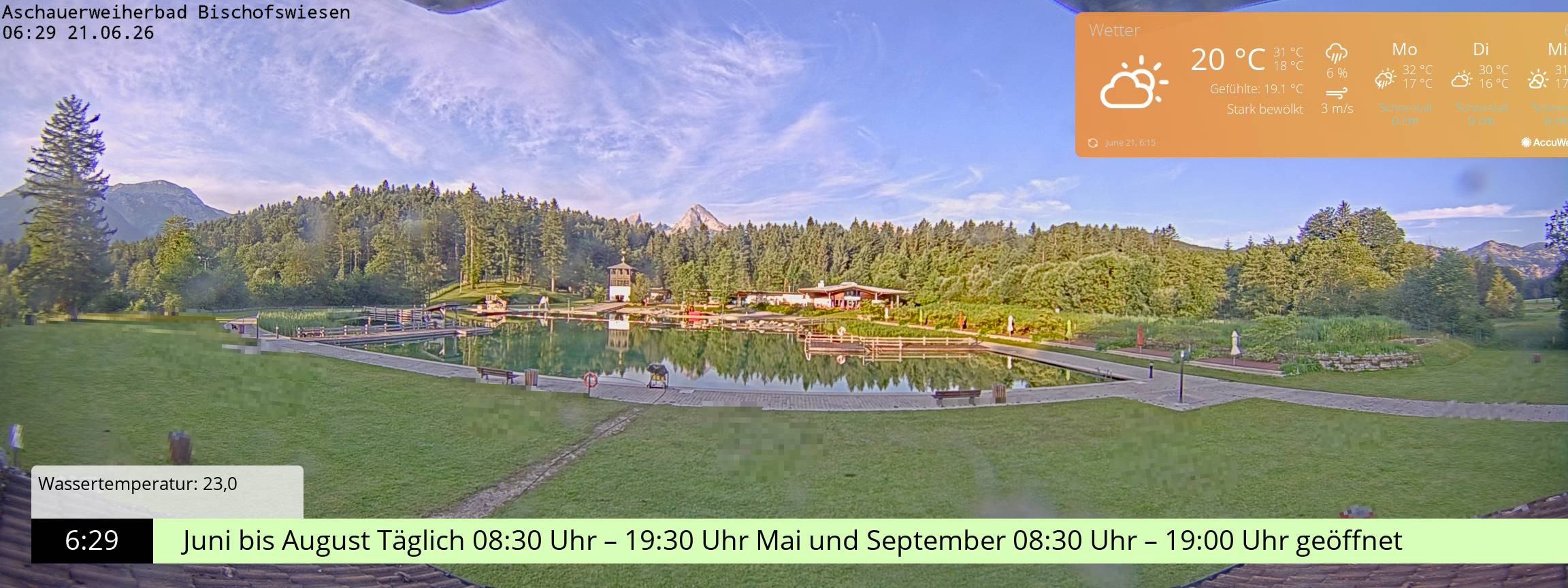 Archived image Webcam nature baths Aschauerweiher