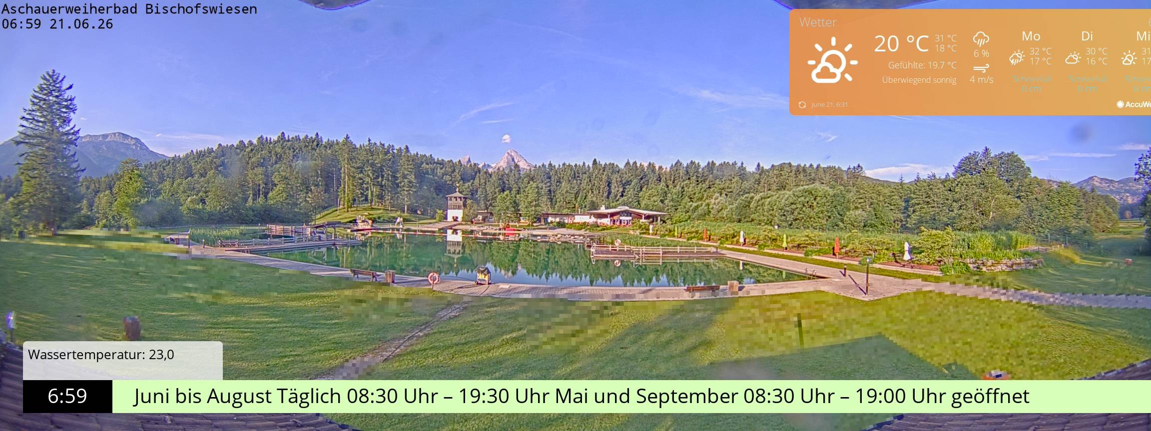 Archived image Webcam nature baths Aschauerweiher