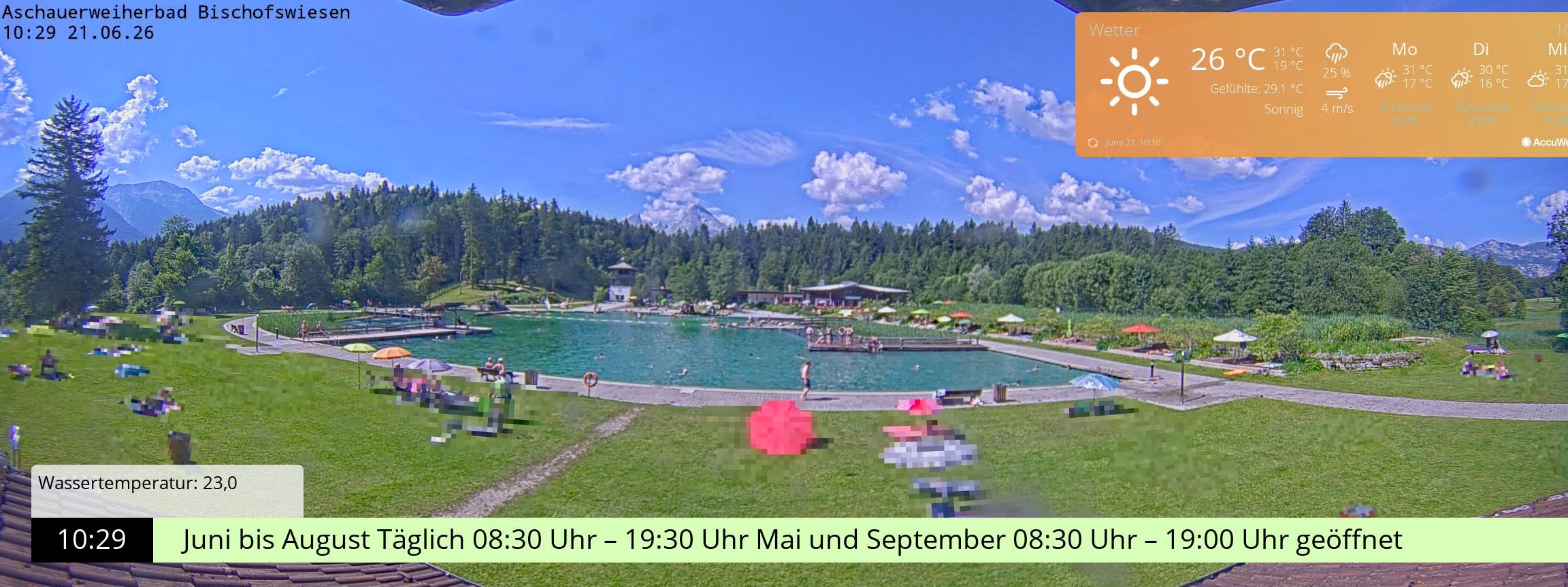 Archived image Webcam nature baths Aschauerweiher