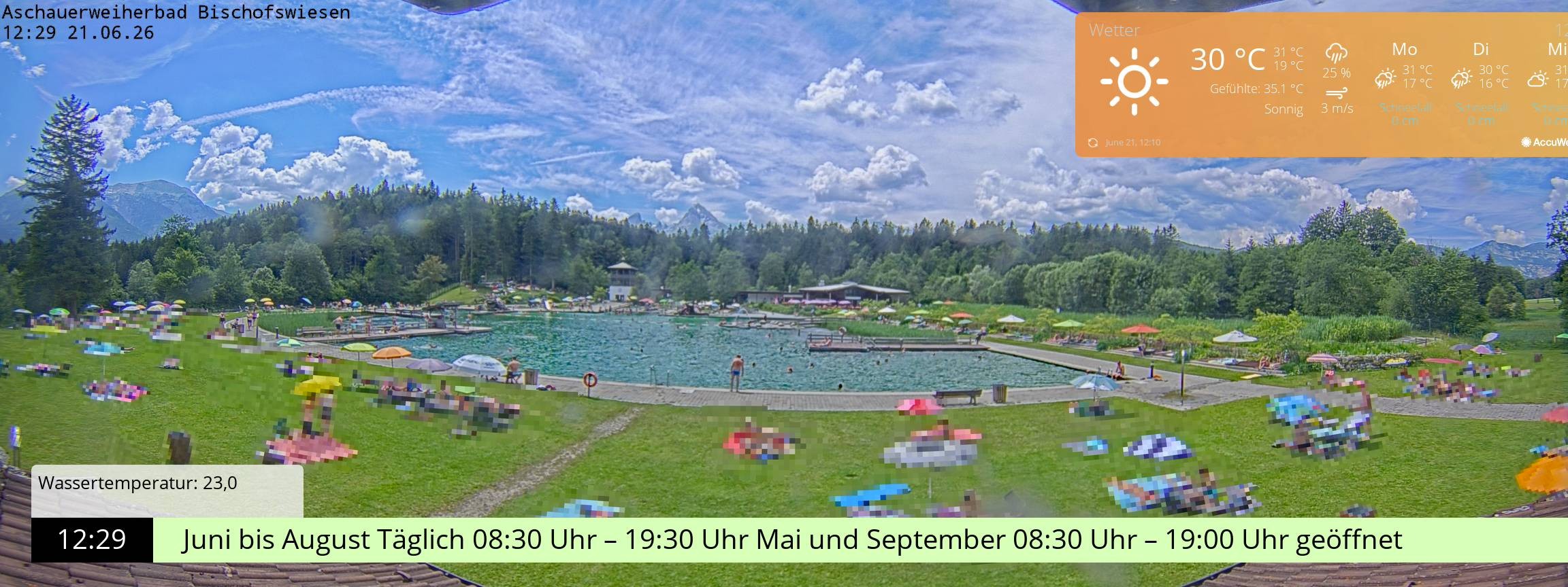 Archived image Webcam nature baths Aschauerweiher