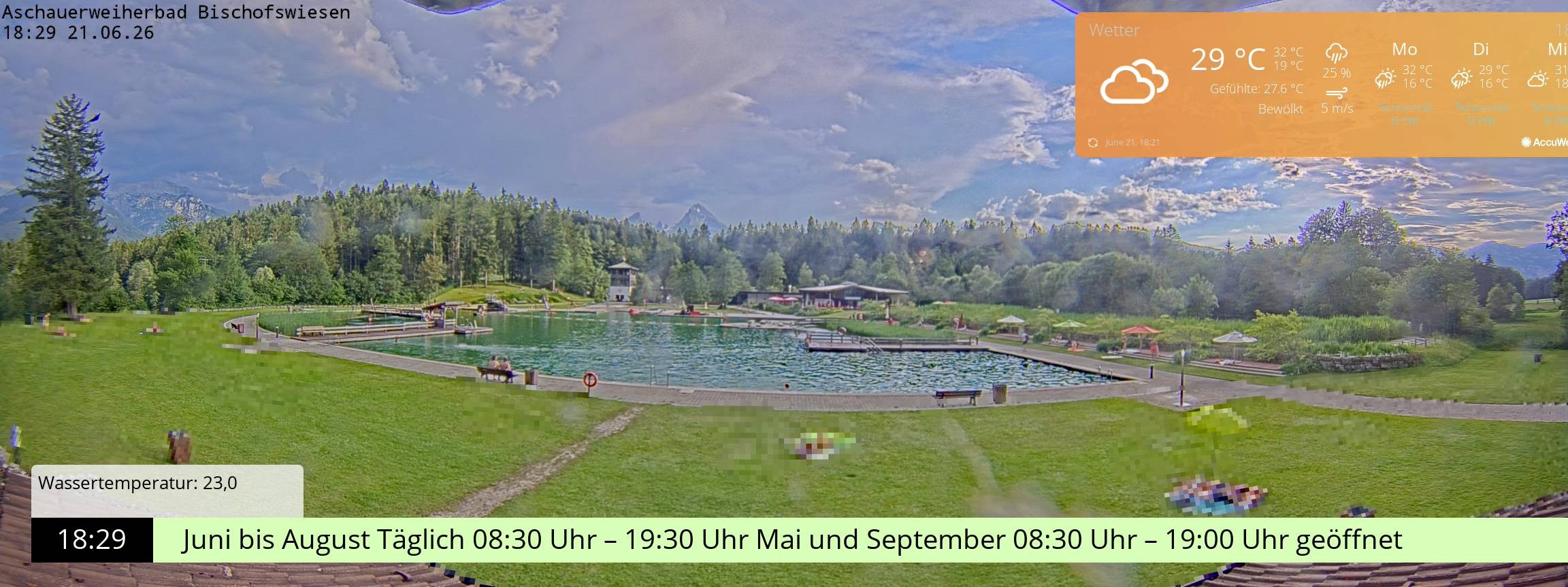 Archived image Webcam nature baths Aschauerweiher