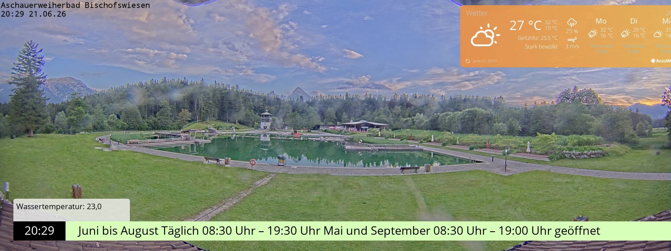 Archived image Webcam nature baths Aschauerweiher