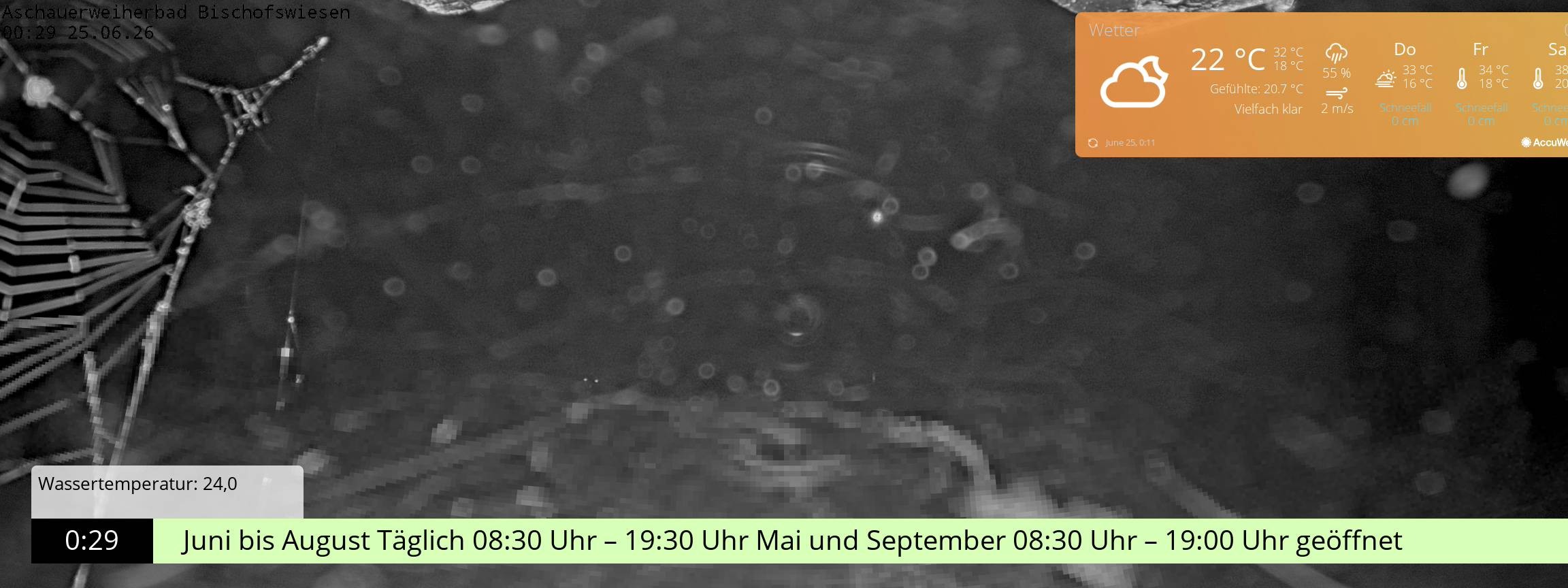 Archiv Foto Webcam Bischofswiesen: Naturbad Aschauerweiher