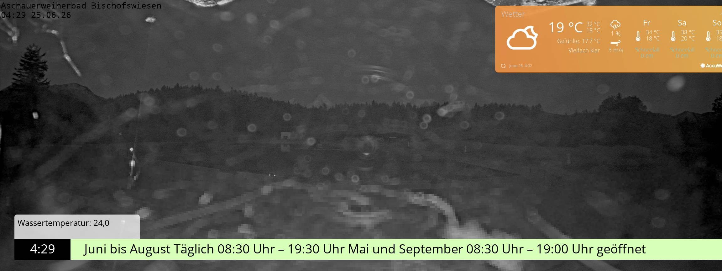 Archiv Foto Webcam Bischofswiesen: Naturbad Aschauerweiher