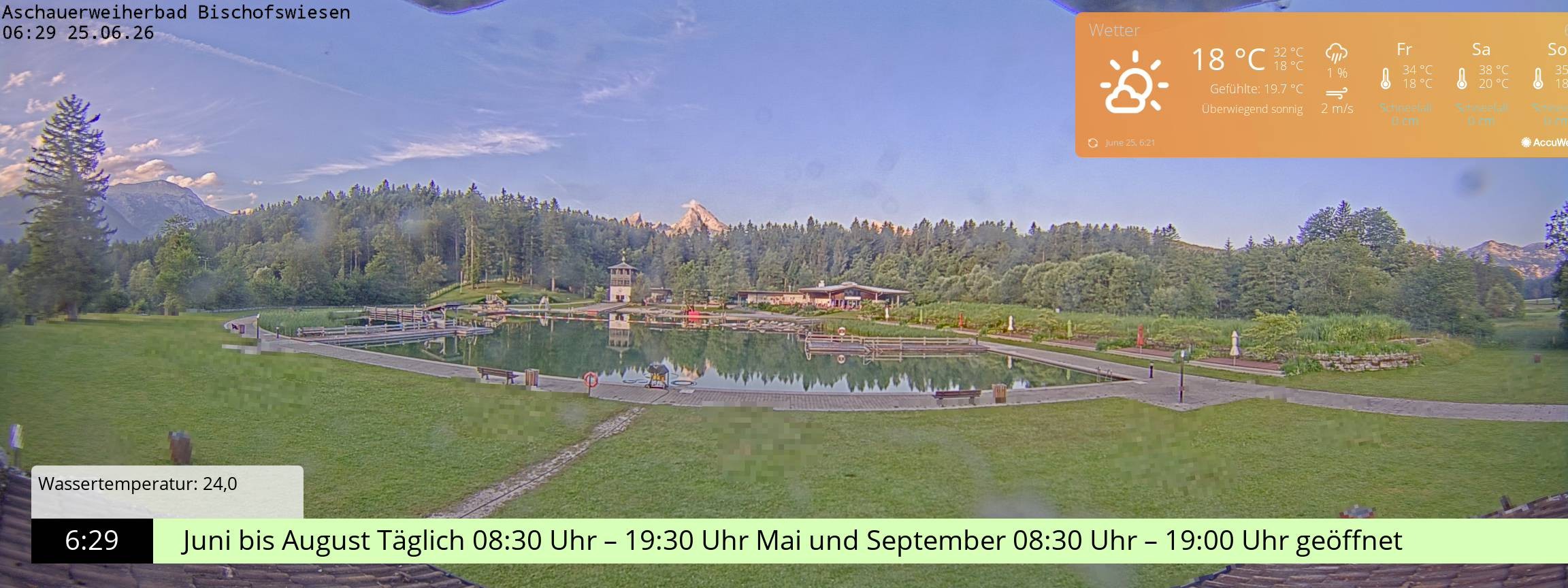 Archiv Foto Webcam Bischofswiesen: Naturbad Aschauerweiher