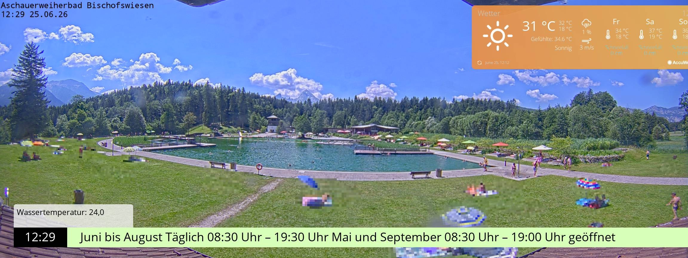 Archiv Foto Webcam Bischofswiesen: Naturbad Aschauerweiher