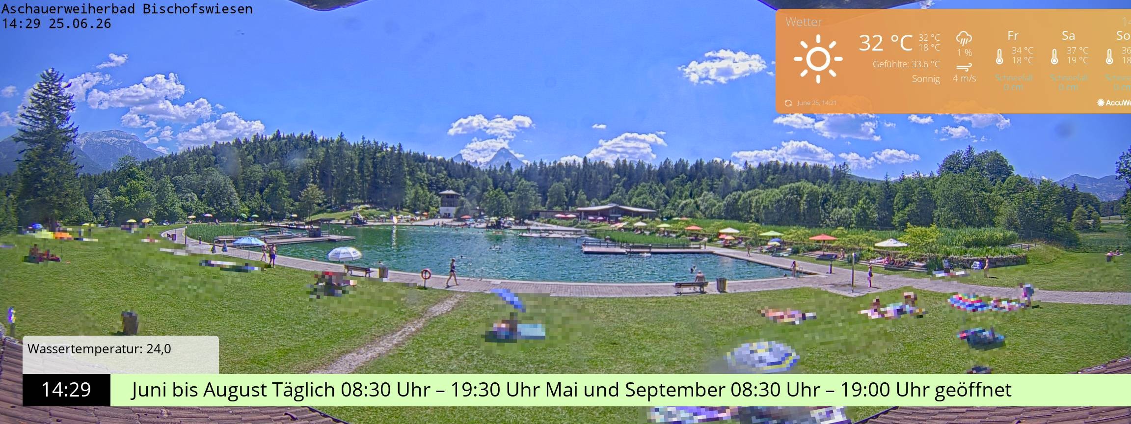 Archiv Foto Webcam Bischofswiesen: Naturbad Aschauerweiher