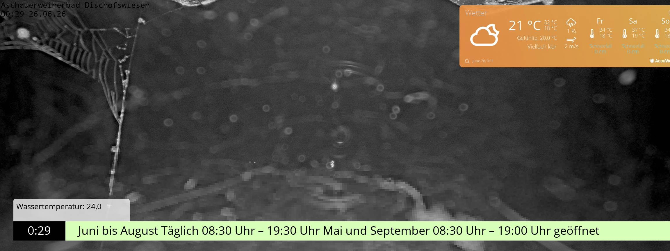 Archiv Foto Webcam Bischofswiesen: Naturbad Aschauerweiher