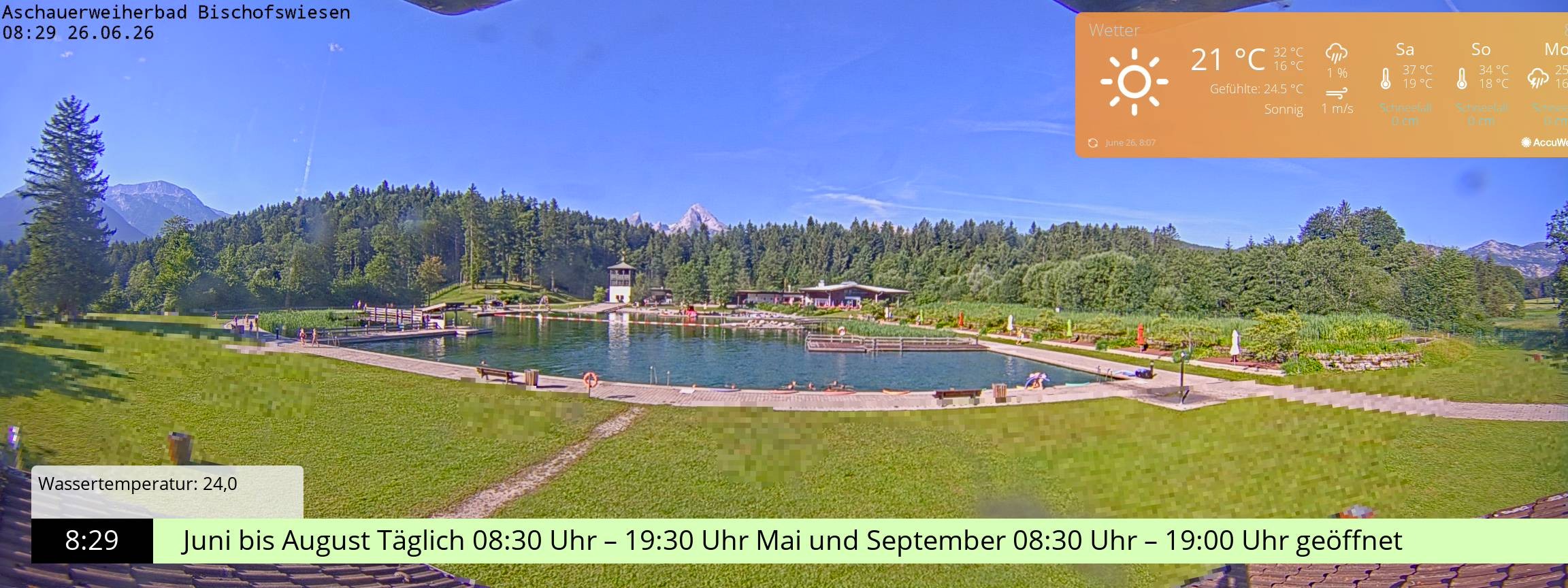 Archiv Foto Webcam Bischofswiesen: Naturbad Aschauerweiher