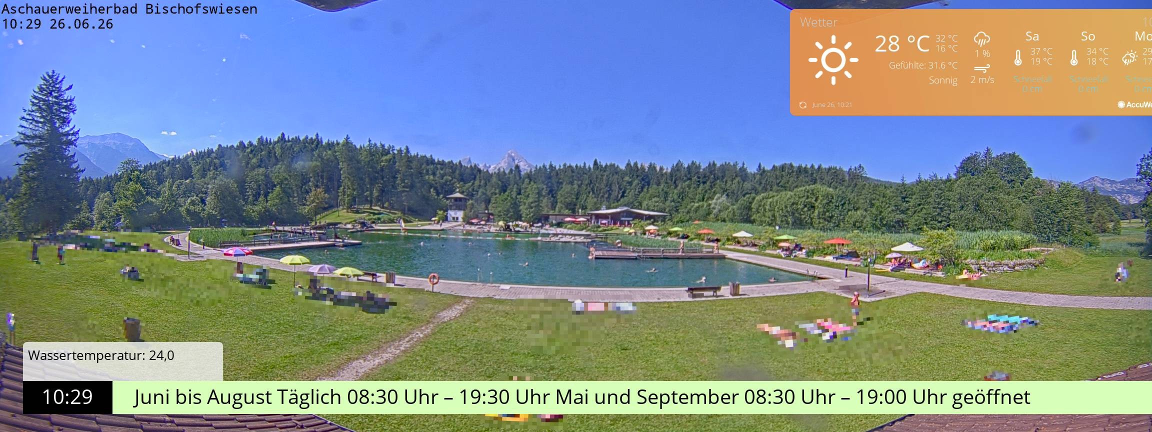 Archiv Foto Webcam Bischofswiesen: Naturbad Aschauerweiher