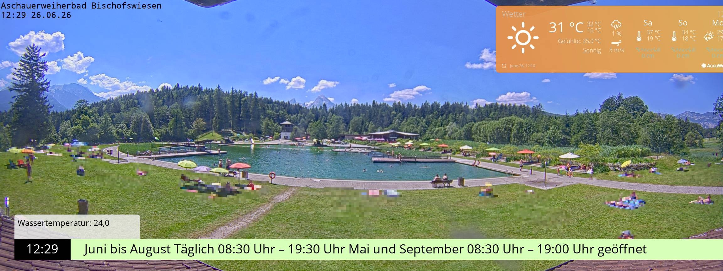 Archiv Foto Webcam Bischofswiesen: Naturbad Aschauerweiher