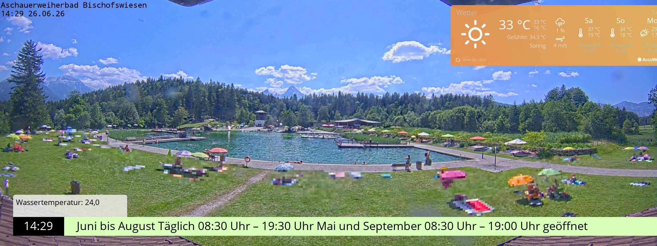 Archiv Foto Webcam Bischofswiesen: Naturbad Aschauerweiher