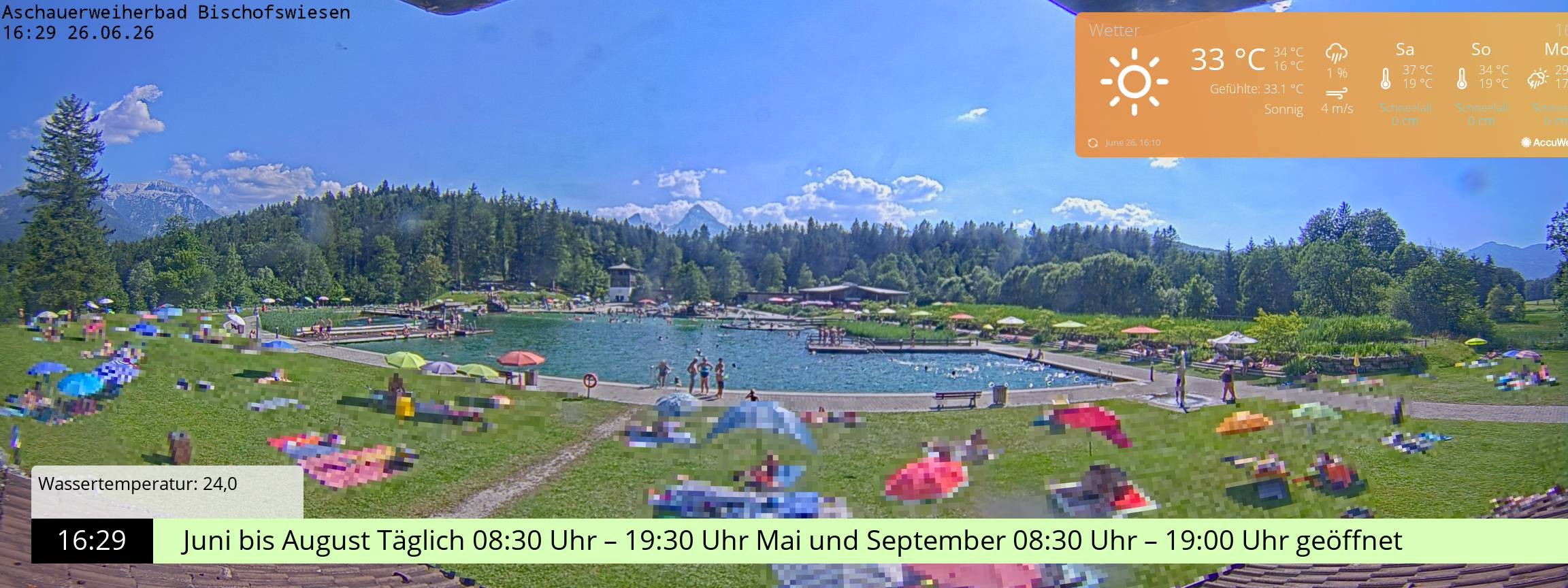 Archiv Foto Webcam Bischofswiesen: Naturbad Aschauerweiher