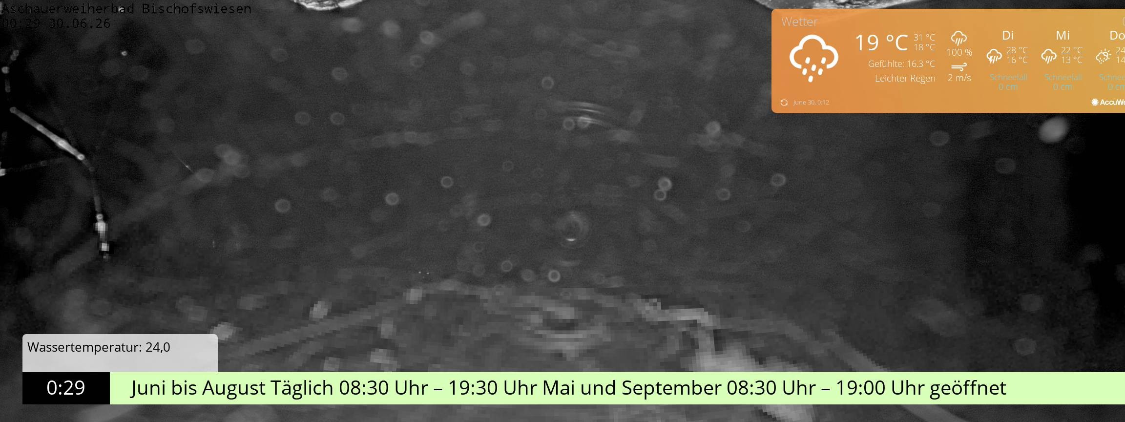 Archiv Foto Webcam Bischofswiesen: Naturbad Aschauerweiher
