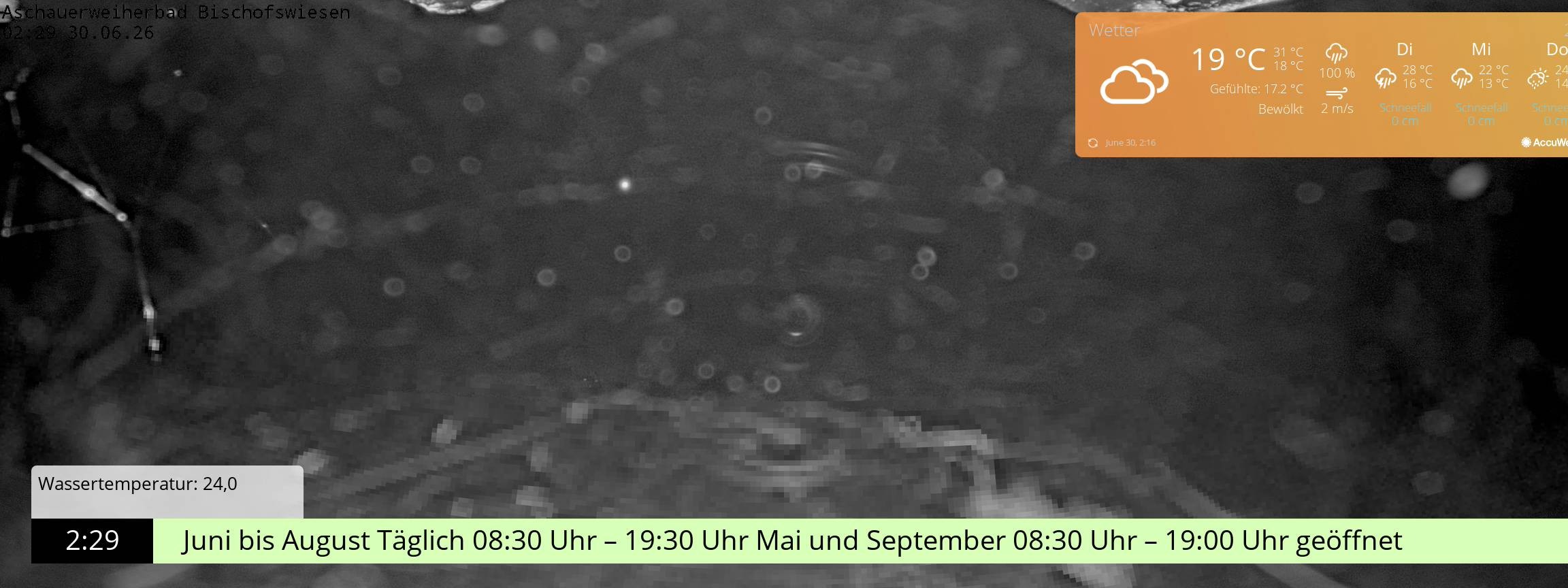Archiv Foto Webcam Bischofswiesen: Naturbad Aschauerweiher