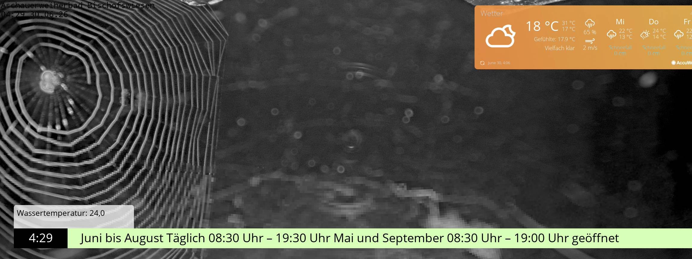 Archiv Foto Webcam Bischofswiesen: Naturbad Aschauerweiher