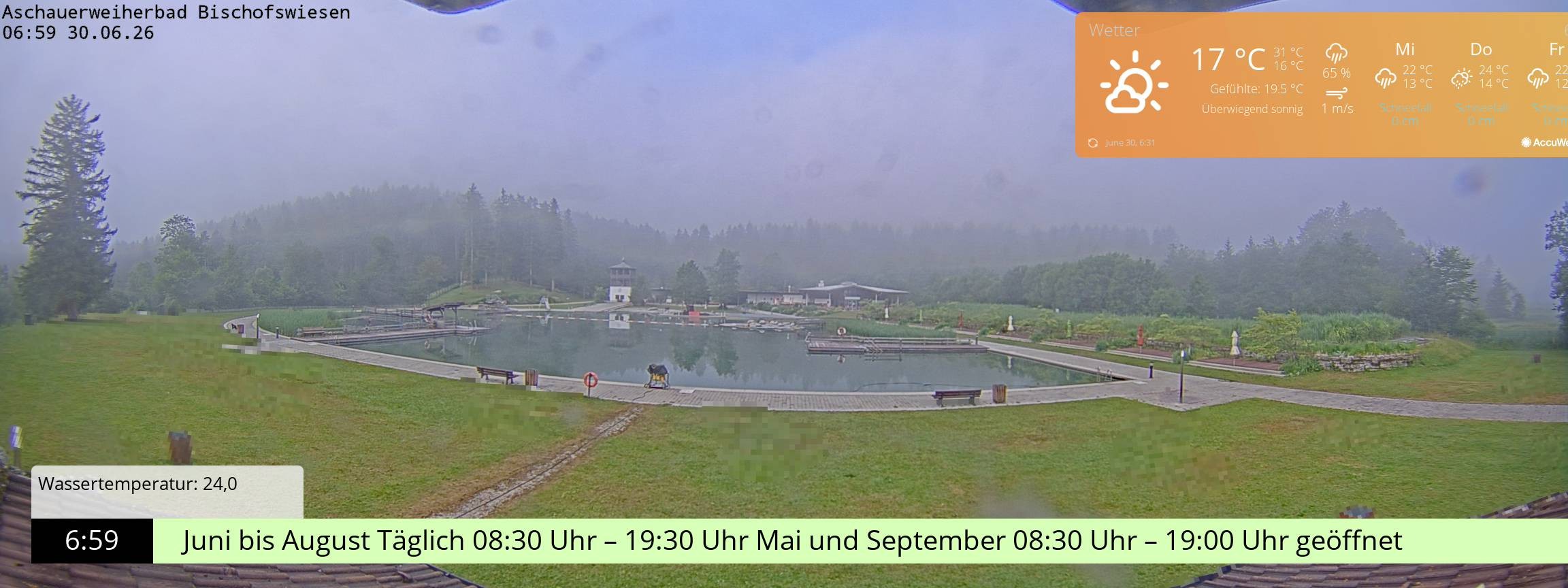 Archiv Foto Webcam Bischofswiesen: Naturbad Aschauerweiher