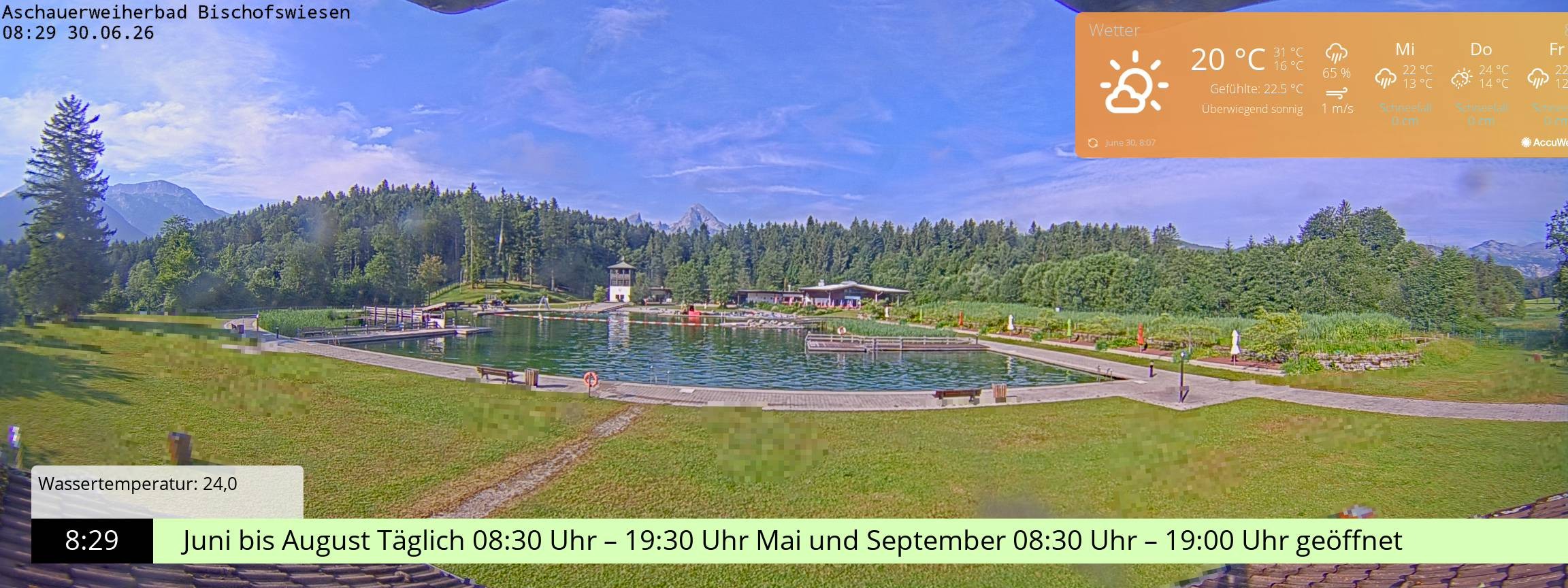 Archiv Foto Webcam Bischofswiesen: Naturbad Aschauerweiher
