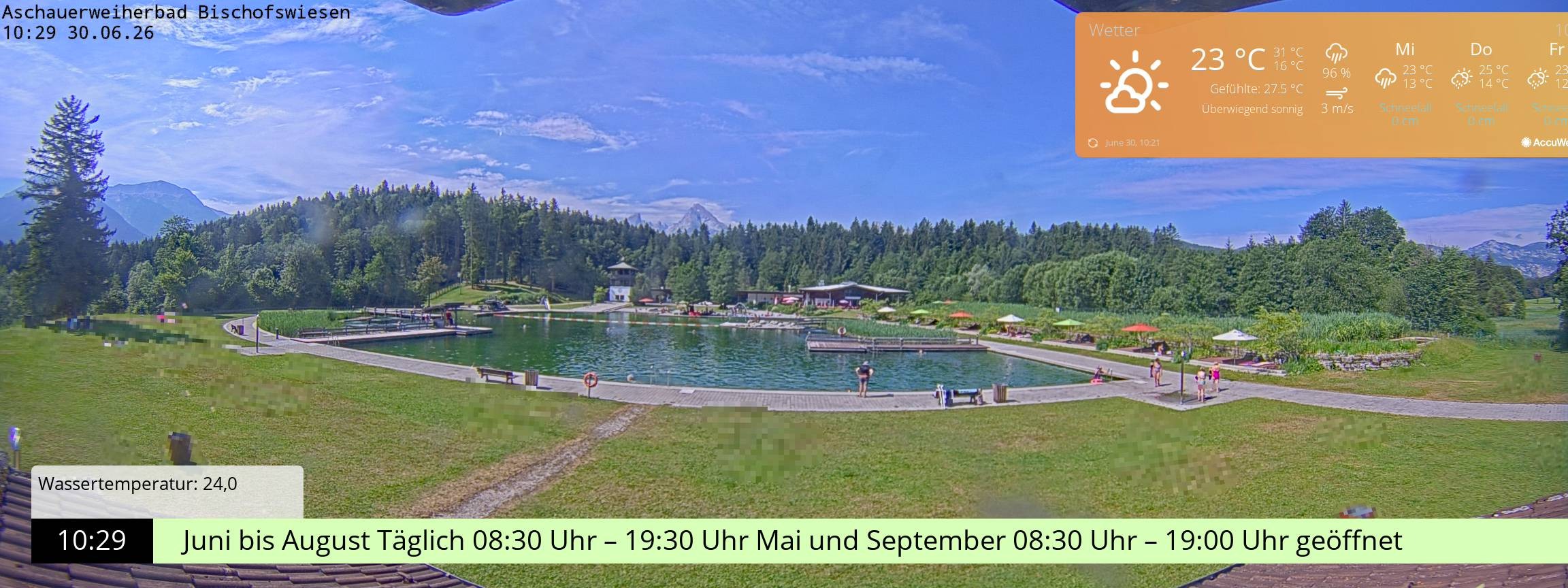 Archiv Foto Webcam Bischofswiesen: Naturbad Aschauerweiher