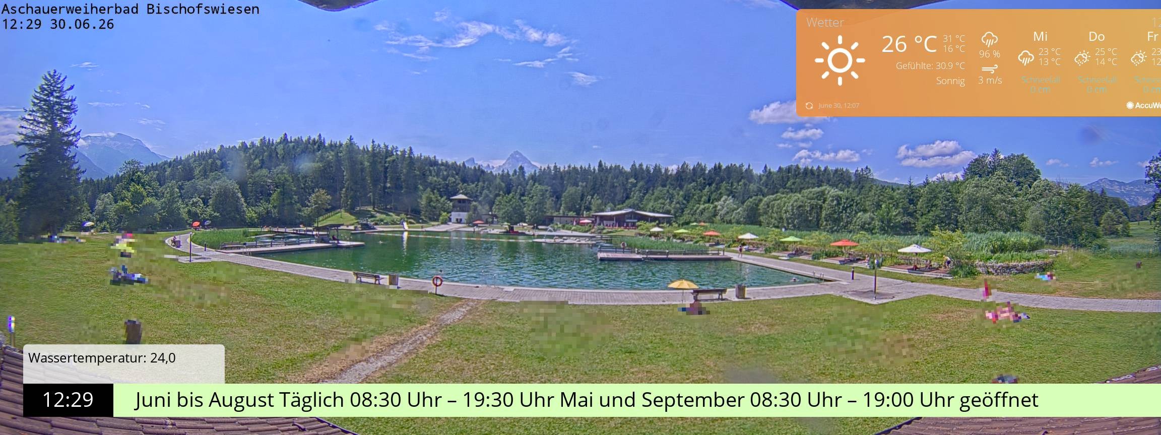 Archiv Foto Webcam Bischofswiesen: Naturbad Aschauerweiher