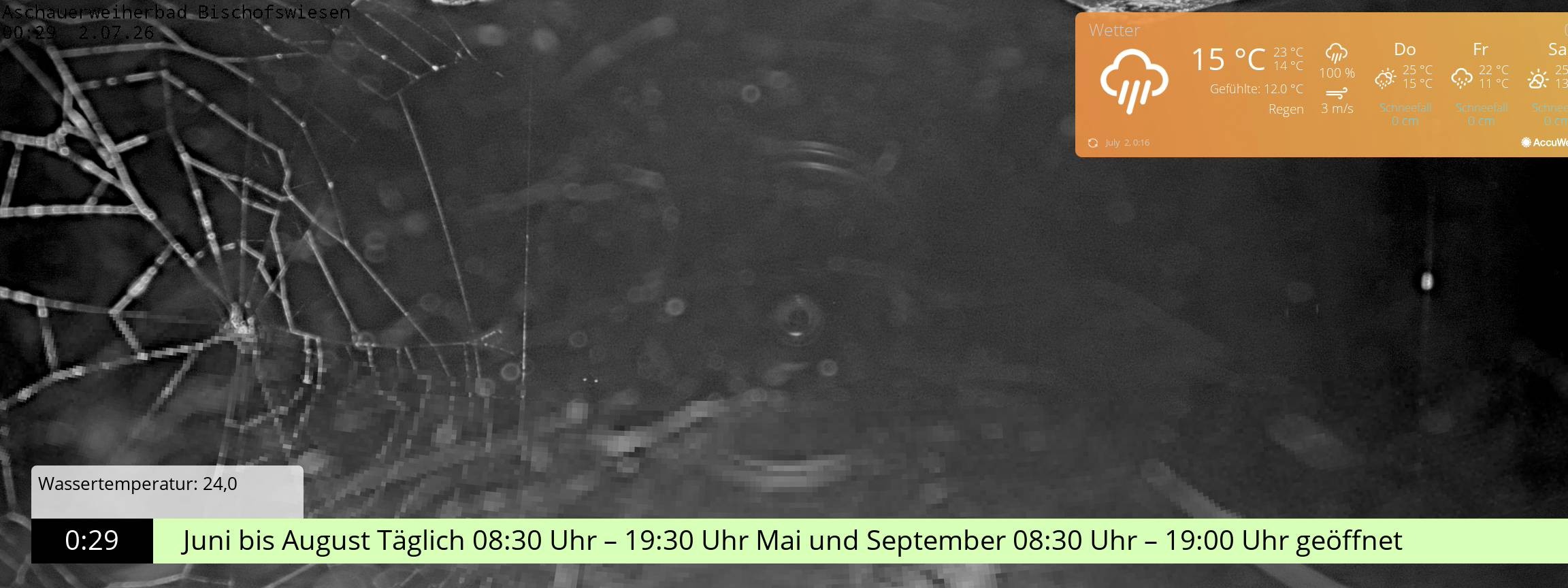 Archiv Foto Webcam Bischofswiesen: Naturbad Aschauerweiher