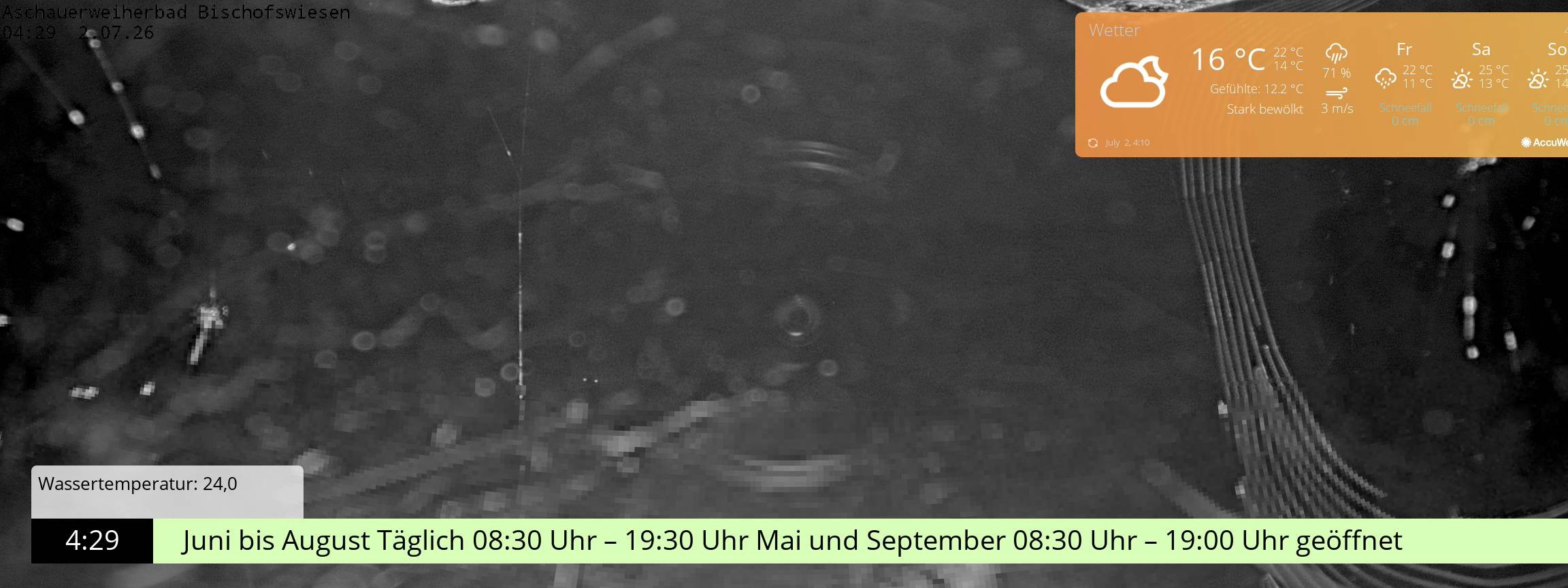 Archiv Foto Webcam Bischofswiesen: Naturbad Aschauerweiher