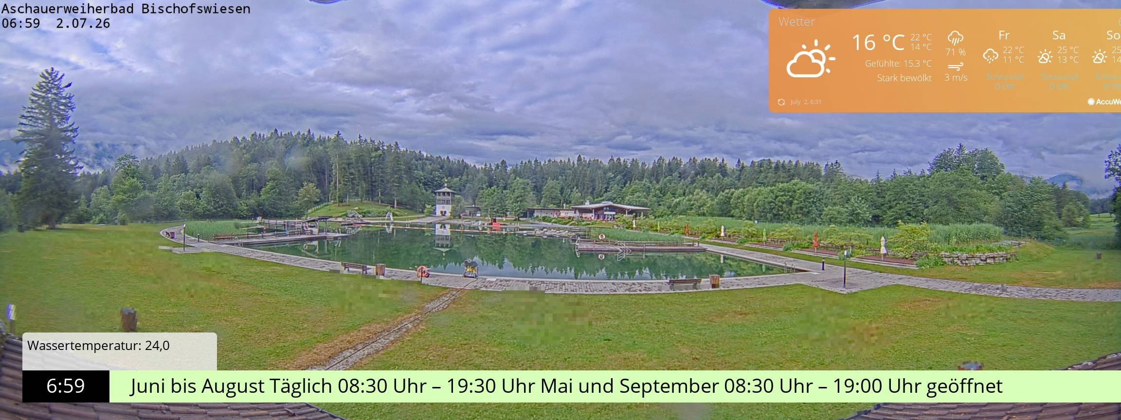 Archiv Foto Webcam Bischofswiesen: Naturbad Aschauerweiher