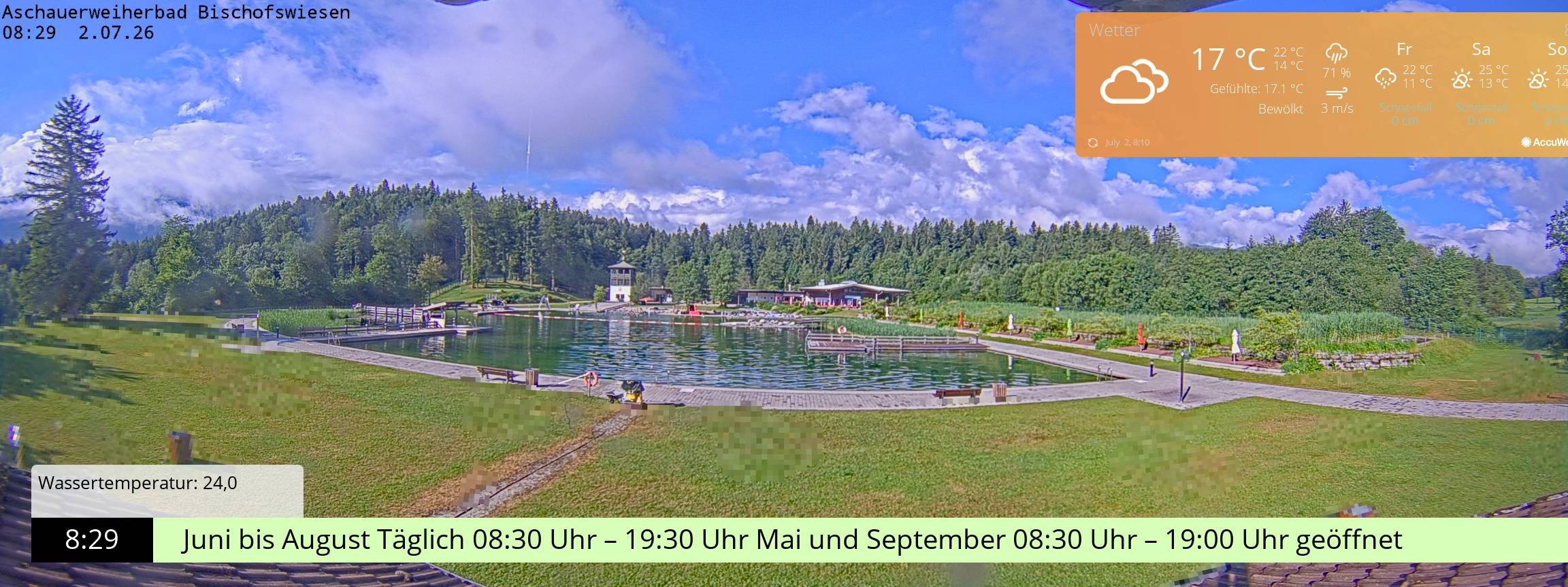 Archiv Foto Webcam Bischofswiesen: Naturbad Aschauerweiher