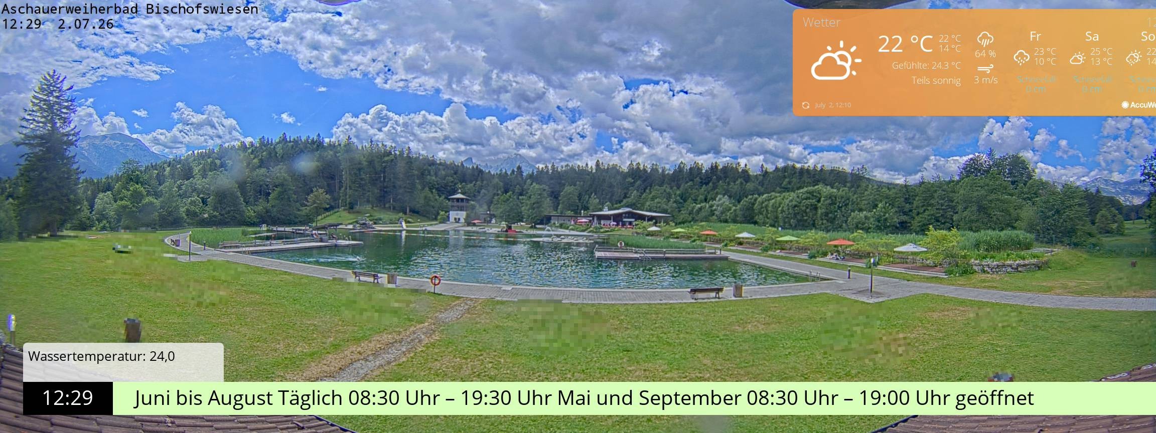 Archiv Foto Webcam Bischofswiesen: Naturbad Aschauerweiher
