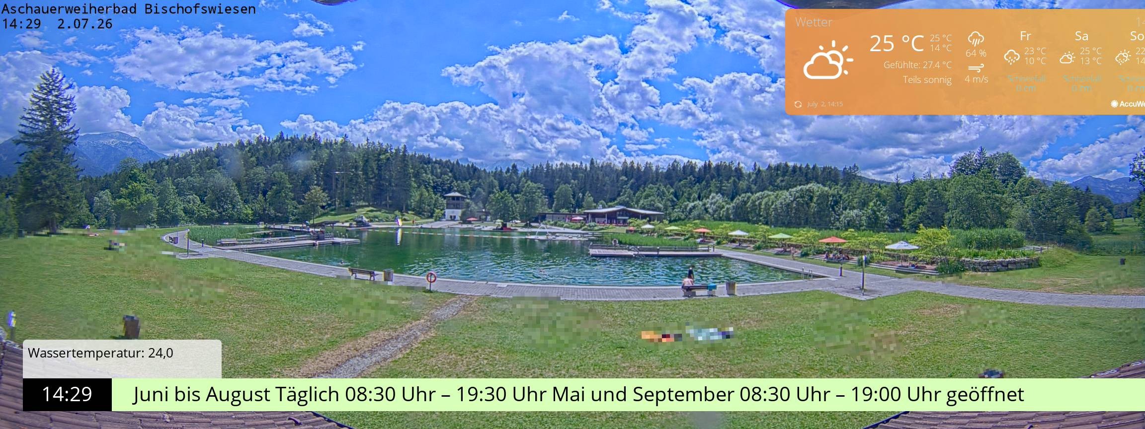 Archiv Foto Webcam Bischofswiesen: Naturbad Aschauerweiher