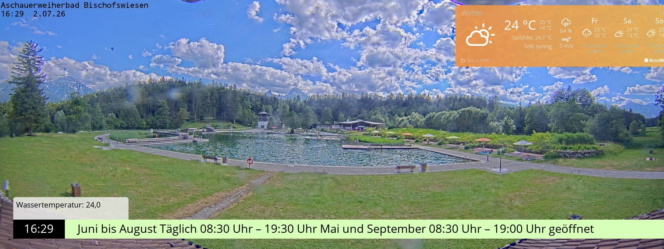 Archiv Foto Webcam Bischofswiesen: Naturbad Aschauerweiher