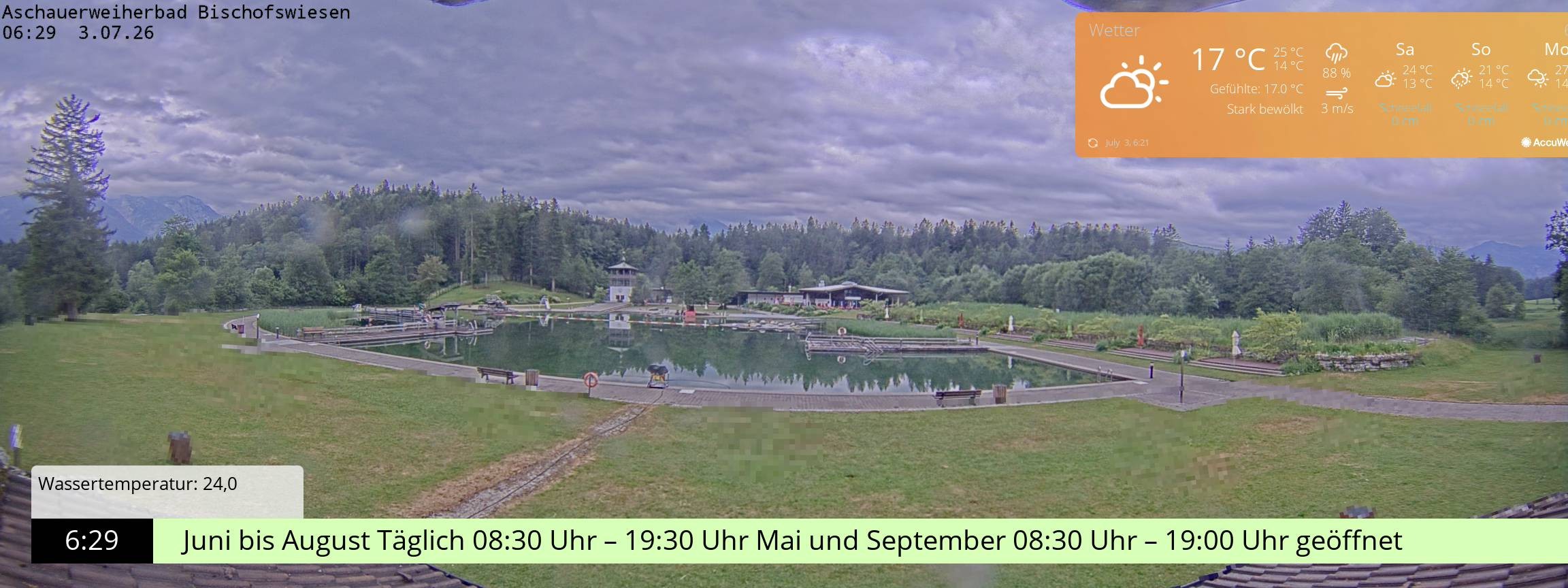 Archiv Foto Webcam Bischofswiesen: Naturbad Aschauerweiher