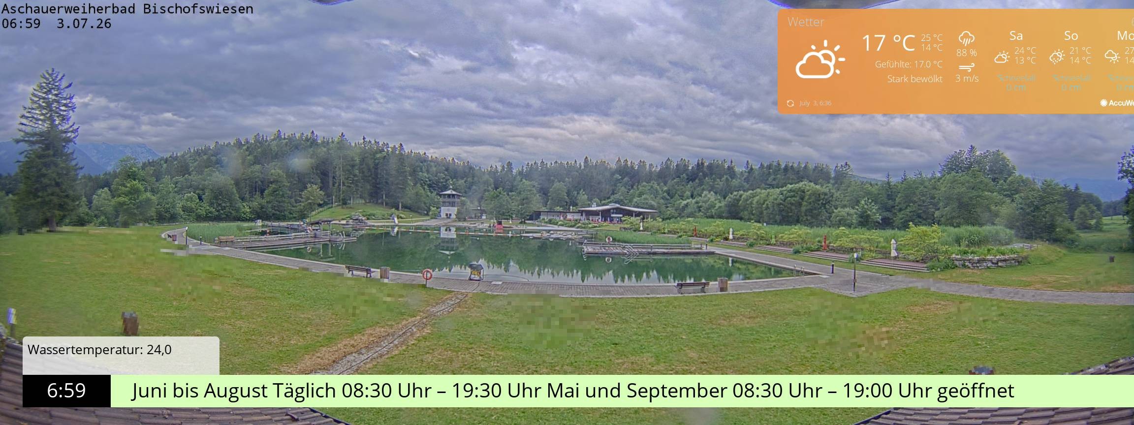 Archiv Foto Webcam Bischofswiesen: Naturbad Aschauerweiher