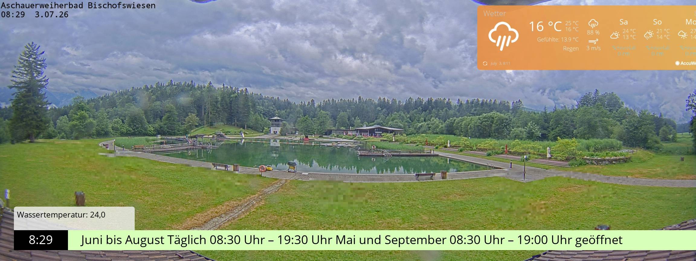 Archiv Foto Webcam Bischofswiesen: Naturbad Aschauerweiher