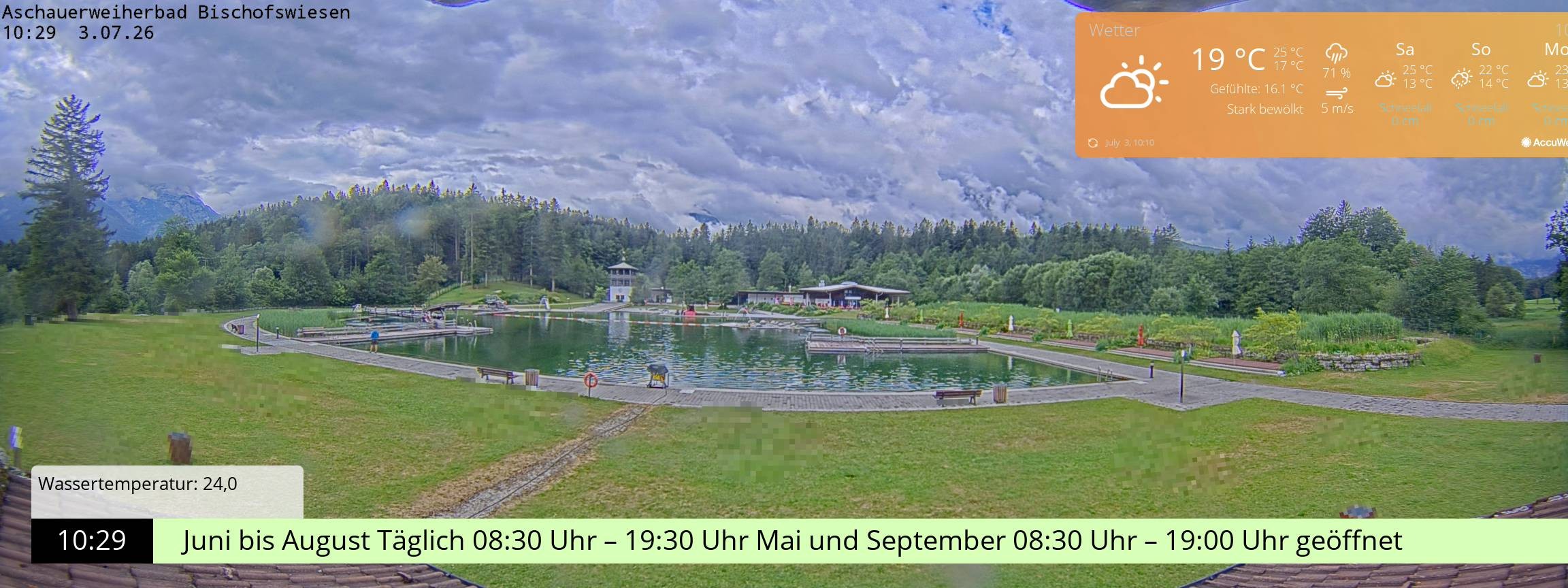 Archiv Foto Webcam Bischofswiesen: Naturbad Aschauerweiher
