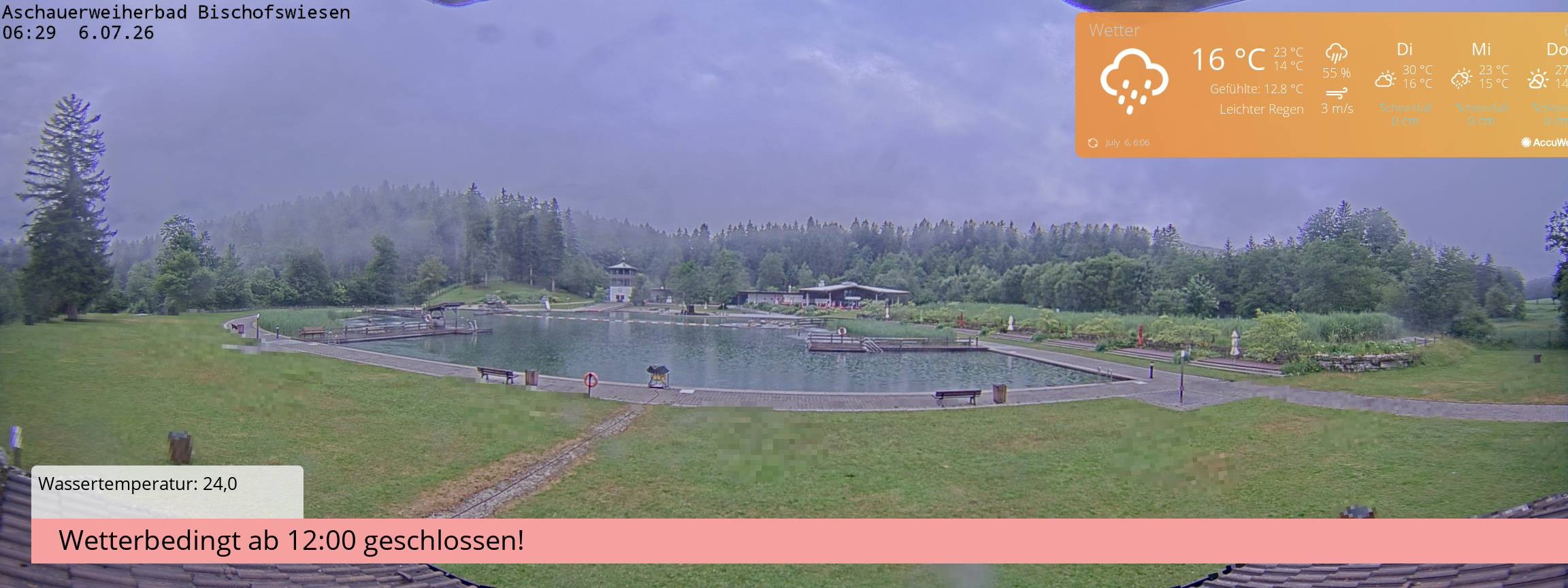 Archiv Foto Webcam Bischofswiesen: Naturbad Aschauerweiher