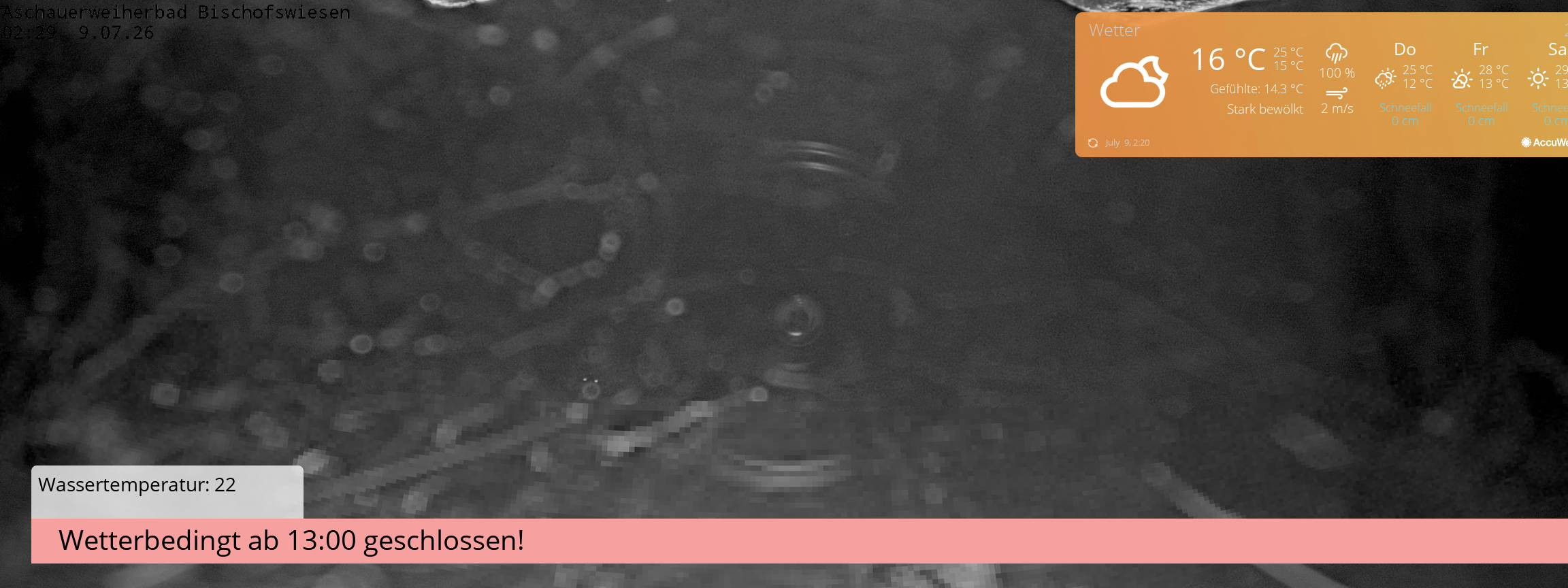 Archiv Foto Webcam Bischofswiesen: Naturbad Aschauerweiher
