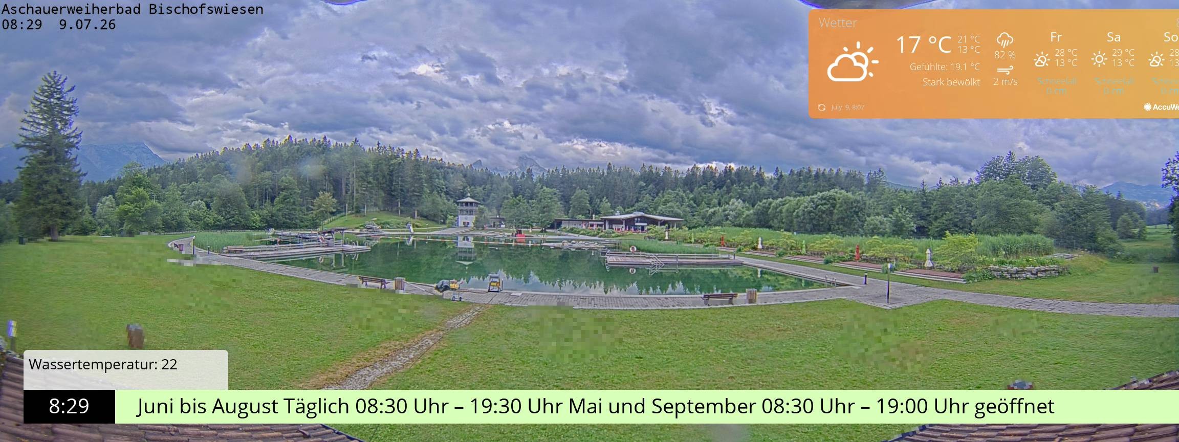 Archiv Foto Webcam Bischofswiesen: Naturbad Aschauerweiher