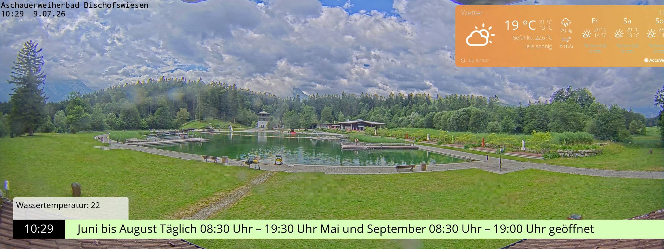 Archived image Webcam nature baths Aschauerweiher