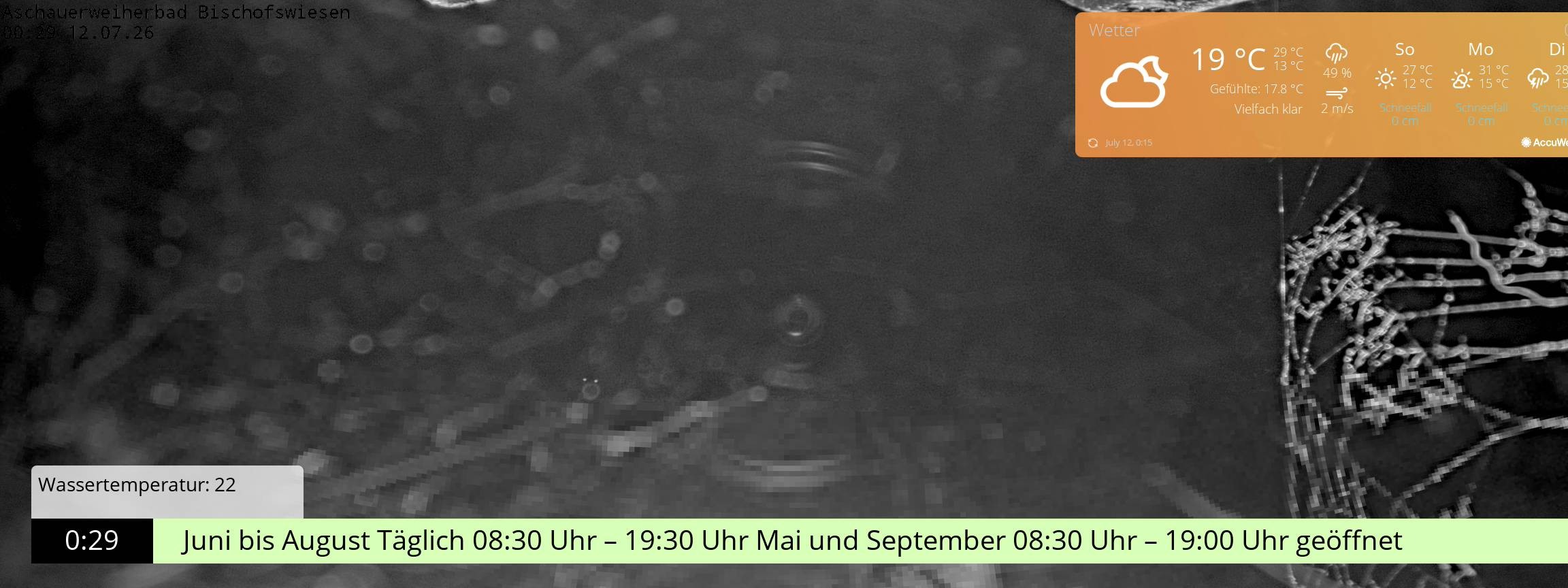 Archived image Webcam nature baths Aschauerweiher