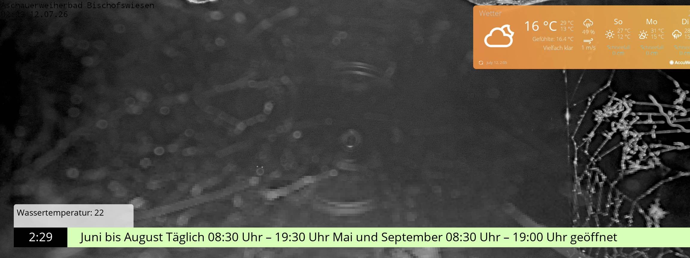 Archived image Webcam nature baths Aschauerweiher