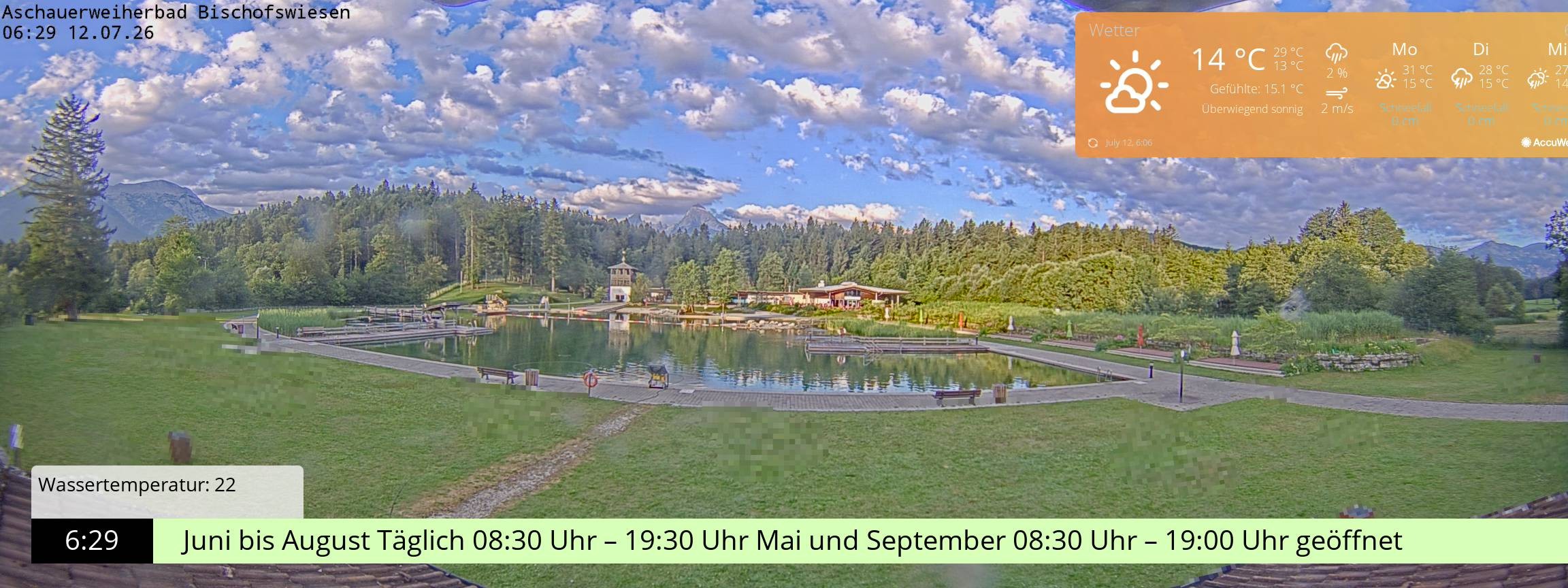 Archived image Webcam nature baths Aschauerweiher